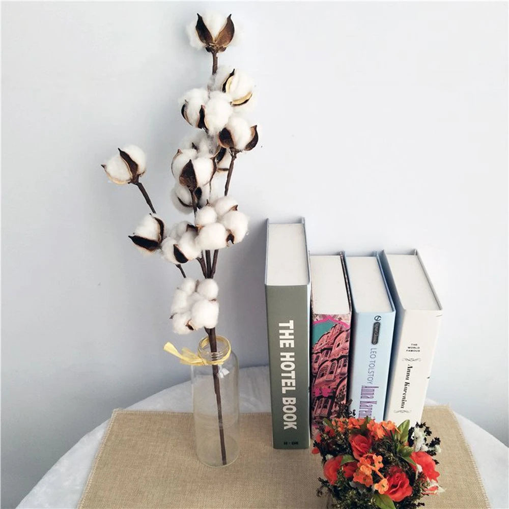 Artificial Cotton Floral Spray – Faux Spring Bouquet