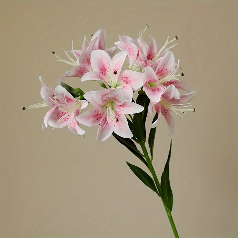 10 Head Artificial Lily Flower Branch – Silk Faux Lily