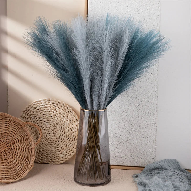 10PCS Artificial Pampas Grass Bouquet Bulk – Silk Reed Grass Stems for Boho Wedding
