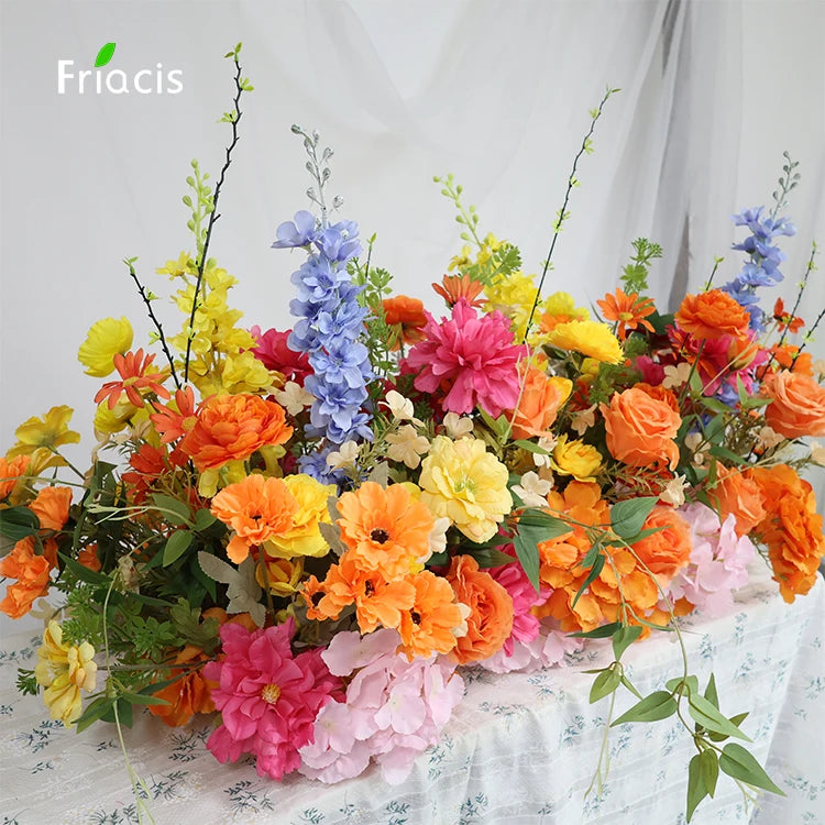 Artificial Rose & Delphinium Arch Arrangement Bulk – Silk Floral Backdrop Row