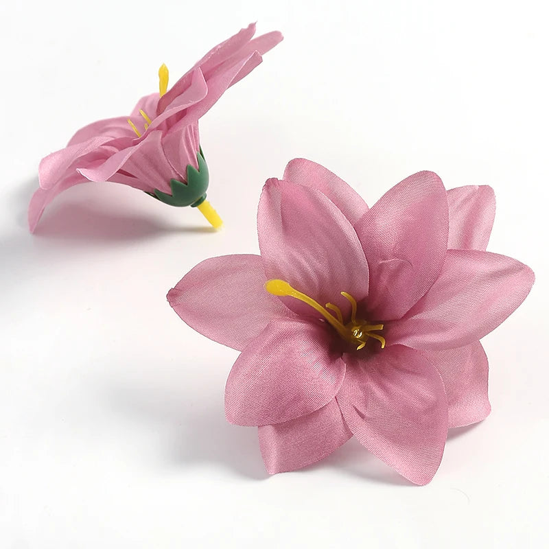 Artificial Silk Flower Heads Bulk (5/10PCS) – Artificial Carnation/Lily Flowers