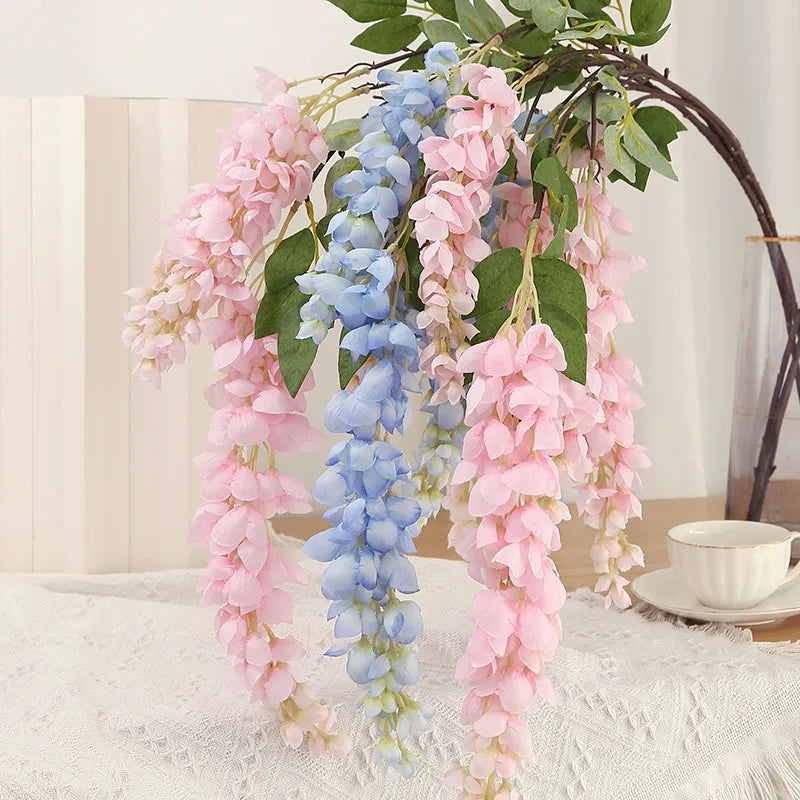 Artificial Wisteria Flower Garlands 5 Forks – Silk Hanging Vine