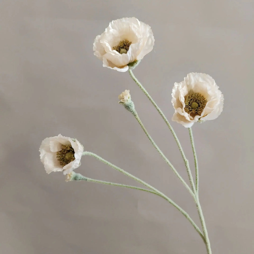 Artificial Poppy Stems – 65cm Long Faux Flowers for Wedding, DIY Decor