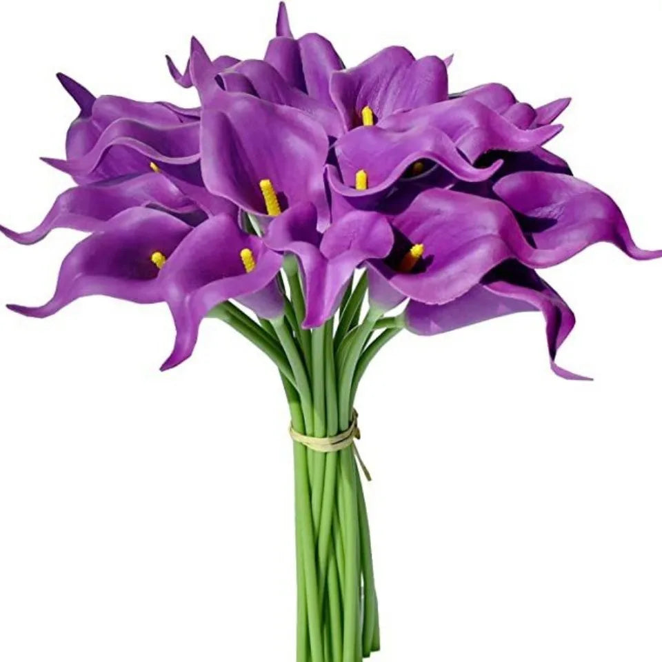 Bulk Real Touch Artificial Calla Lily Flowers (1/5/10/20 PCS) – Premium Latex Look Faux Calla Lily Bouquet