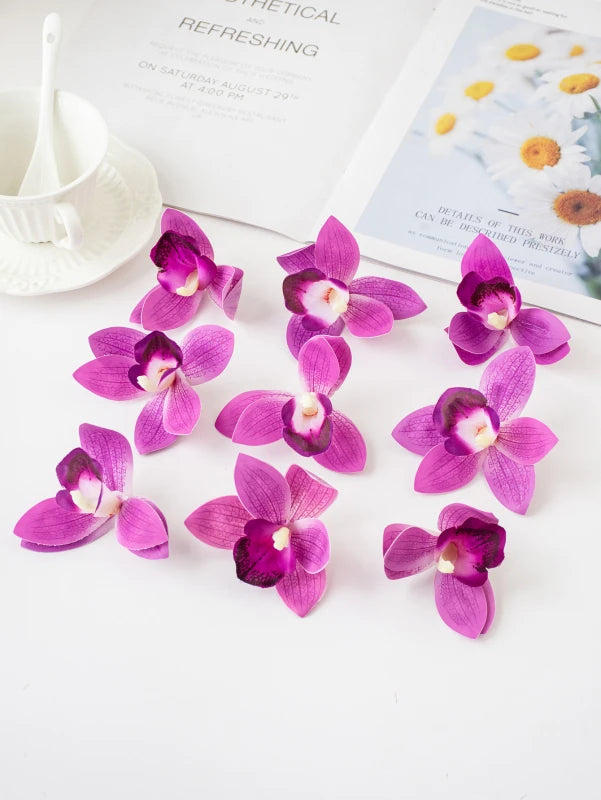 Artificial Orchid Flower Heads (50/100pcs) – Silk