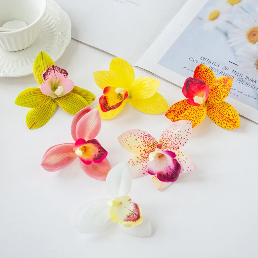 Artificial Orchid Flower Heads (50/100pcs) – Silk
