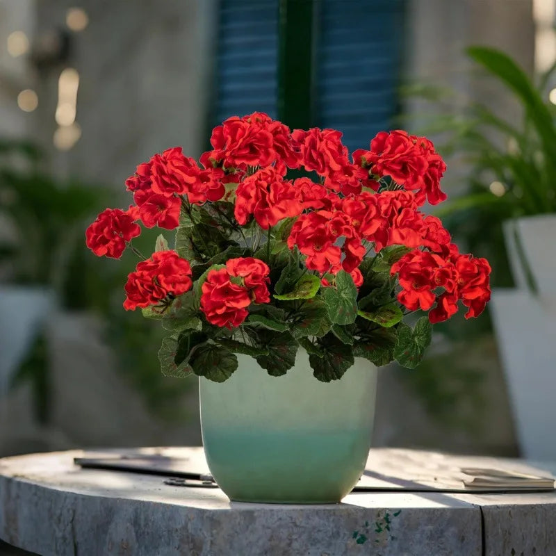Artificial Begonia Geranium Silk Plants- Outdoor