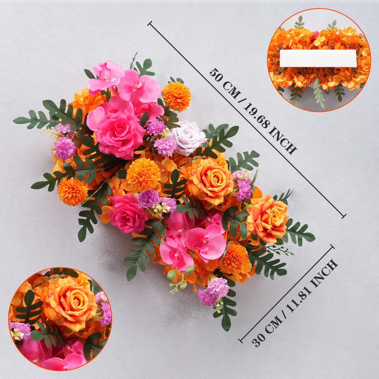 Hot Pink & Orange Wedding Arch Flower Garland- 50CM